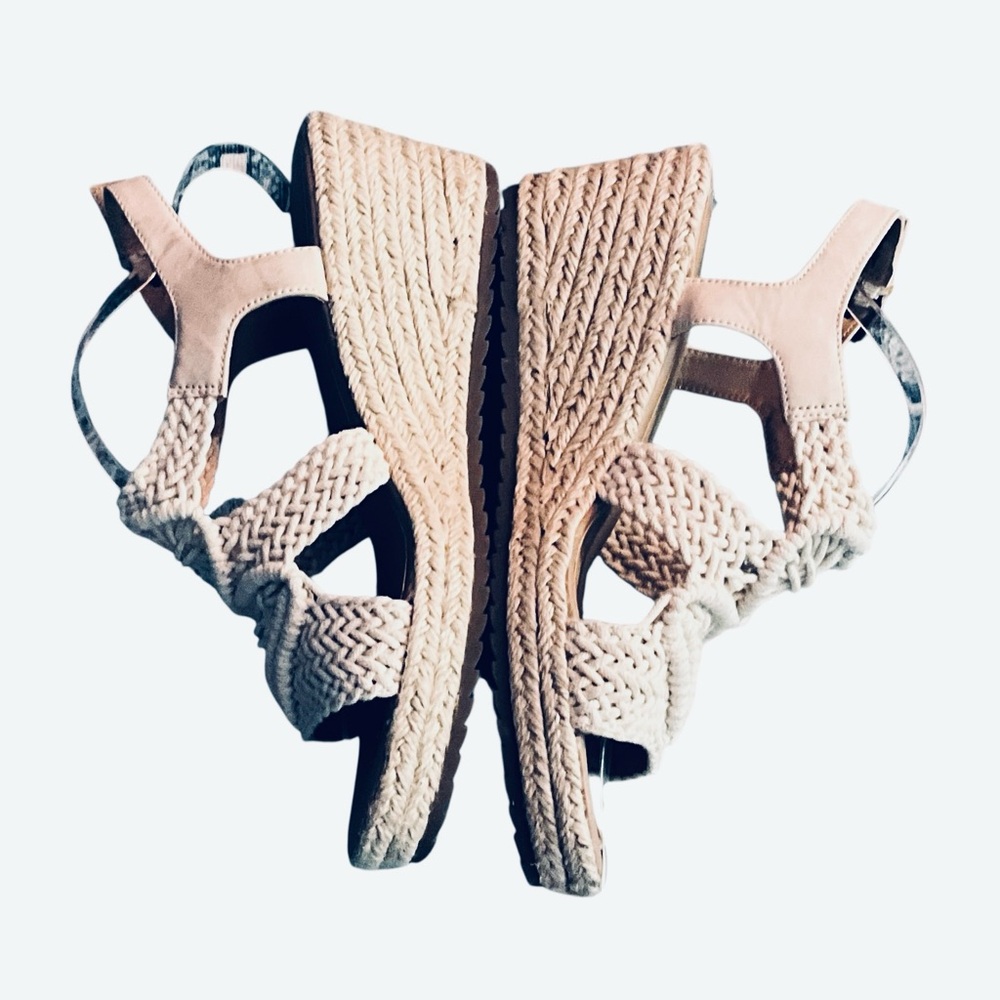 Natural Cream Woven Platform Sandals for Women - Picture 4 of 10